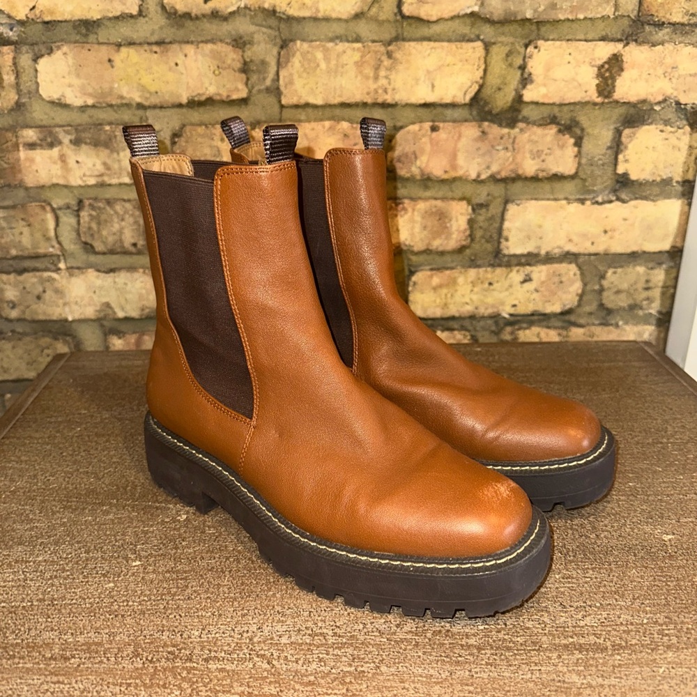 Sam Edelman Tan Leather Laguna Chelsea Boots